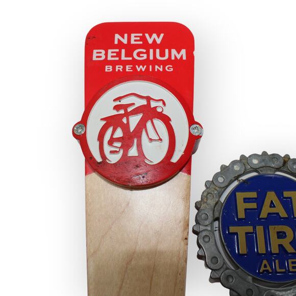2 New Belgium Brewing Tap Handles FAT TIRE Ale & Citradelic Tangerine IPA - Picture 8 of 11